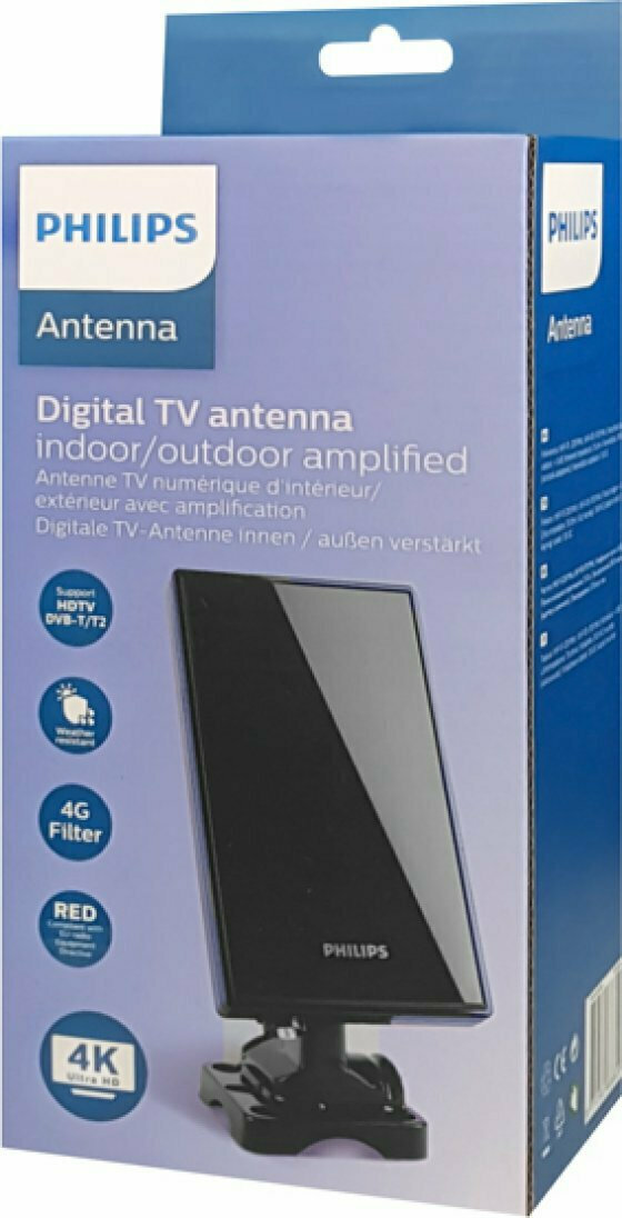 Philips Ψηφιακή Κεραία Τηλεόρασης HDTV DVB-T/T2 36dB 4K