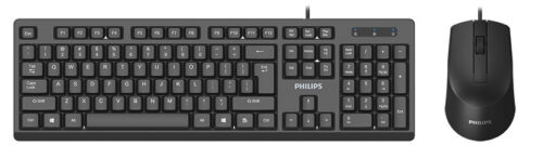 Philips Σετ Πληκτρολόγιο & Ποντίκι Ενσύρματο Μαύρο