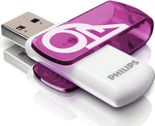 Philips Vivid 64GB USB 2.0 Stick Λευκό - Μωβ