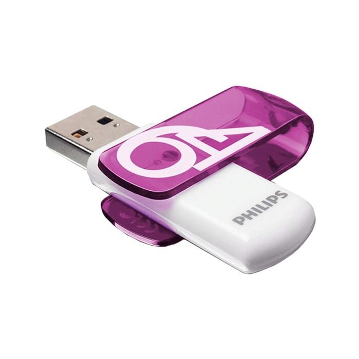 Philips Vivid 64GB USB 2.0 White/Magic Purple 2-Pack