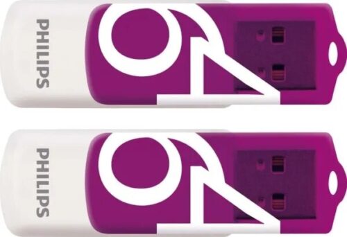 Philips Vivid 64GB USB 2.0 White/Magic Purple 2-Pack