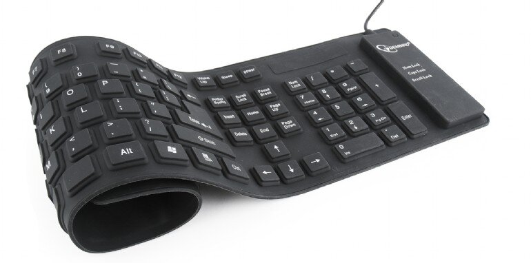 Πληκτρολόγιο Flexible Us Layout Usb & Ps/2 Kb-109F-B Μαύρο Gmb
