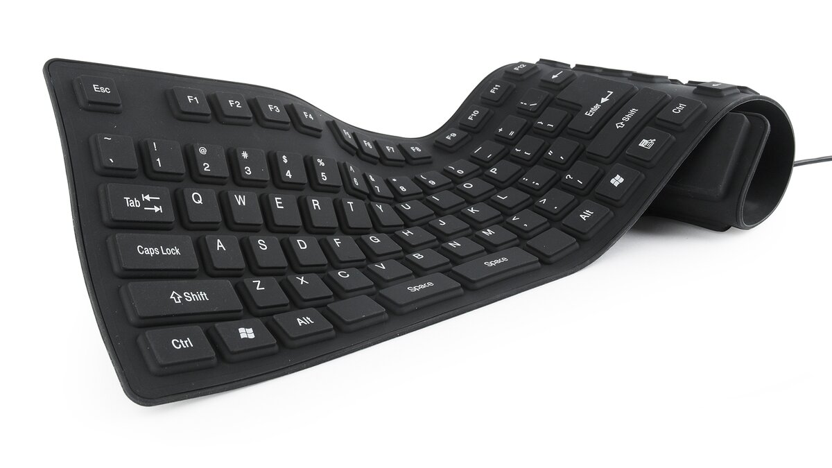 Πληκτρολόγιο Flexible Us Layout Usb & Ps/2 Kb-109F-B Μαύρο Gmb