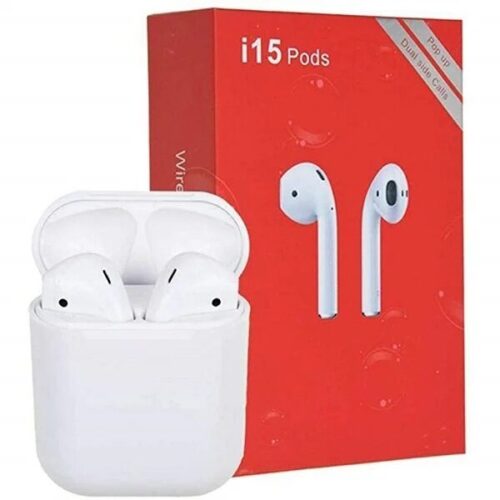 Pods i15 Ακουστικά Bluetooth 5.0 συμβατά με Android και iOS – Λευκό