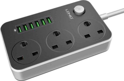 Πολύπριζο Ldnio Με 3 Power Socket & 6 Θύρες Φόρτισης Usb 3.4A