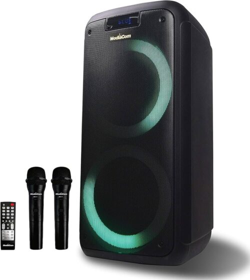 Portable Speaker with Control And Microfon 35W Rms Black-Blue Dj-727