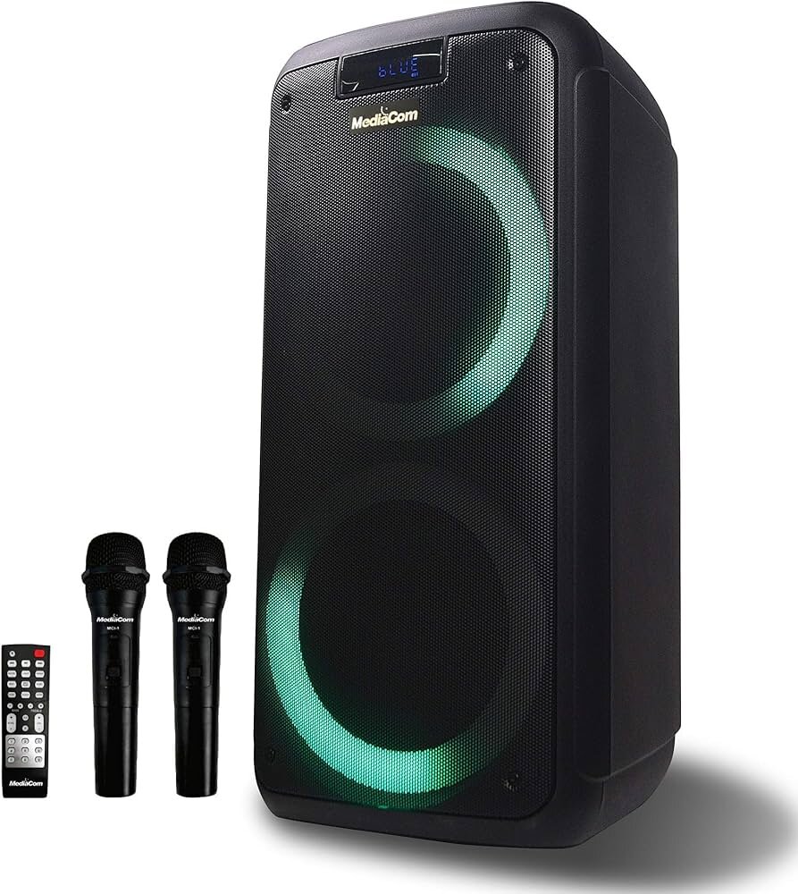 Portable Speaker with Control And Microfon 35W Rms Black-Blue Dj-727