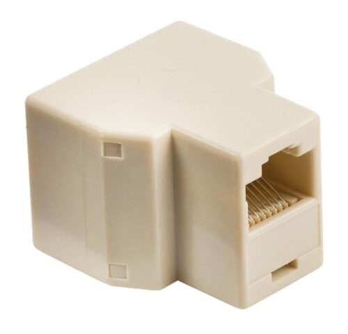 Powertech Αντάπτορας RJ45 (F) σε 2x RJ45 (F) λευκό