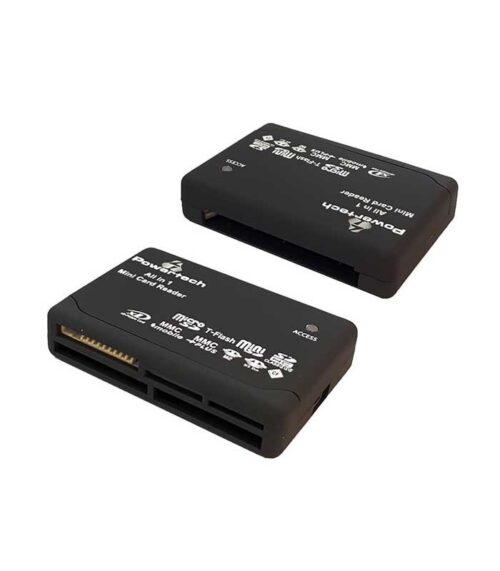 Powertech Card Reader All in one USB 480Μbps LED μαύρο
