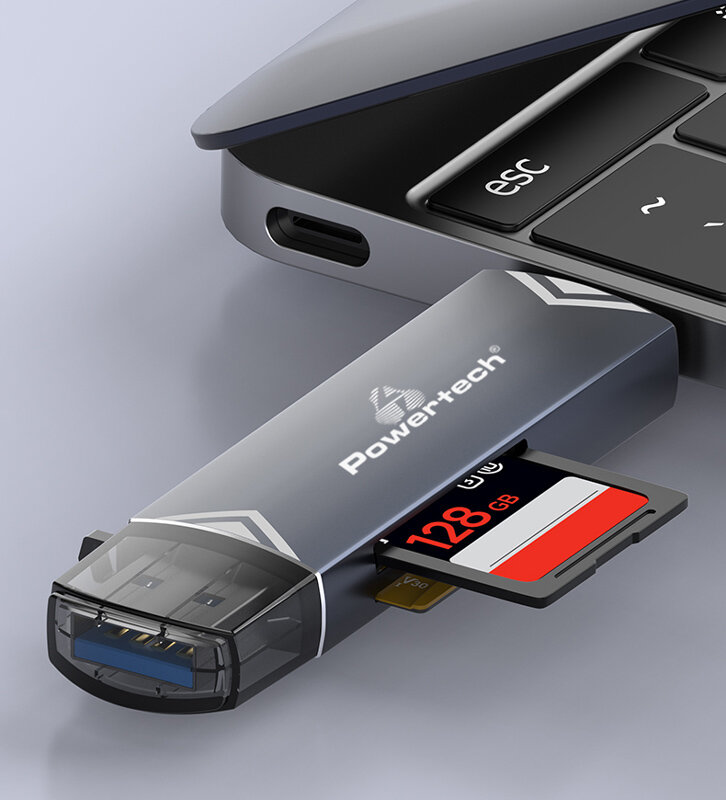Powertech Card Reader Για Sd & Micro Sd Usb 3.2 5Gbps Γκρι