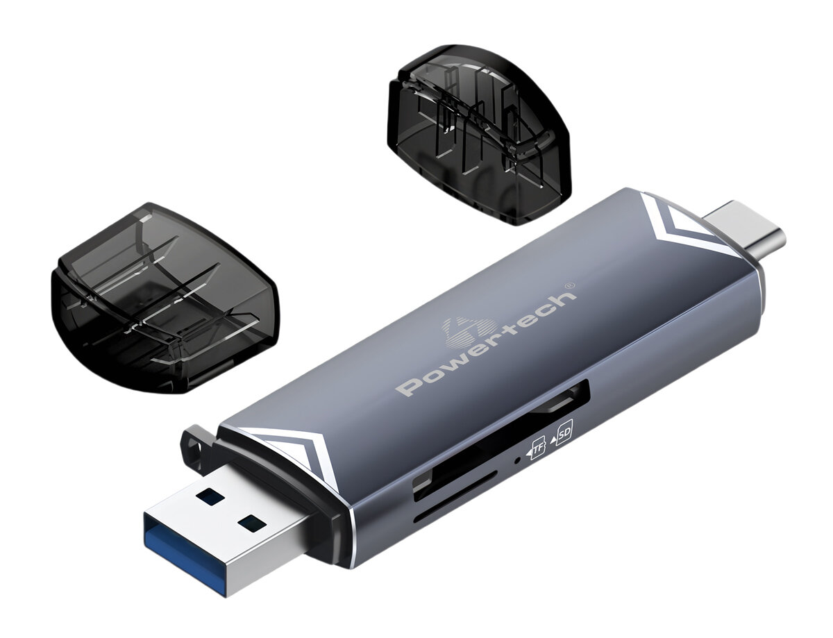 Powertech Card Reader Για Sd & Micro Sd Usb 3.2 5Gbps Γκρι