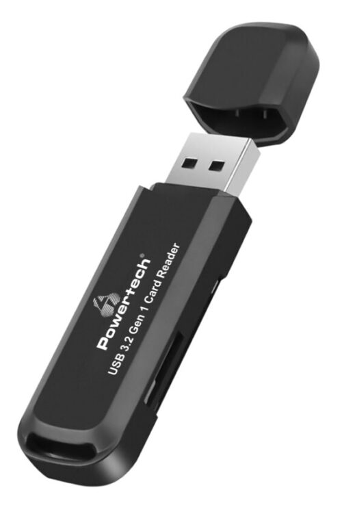 Powertech Card Reader USB 3.2 για SD microSD 5Gbps μαύρο