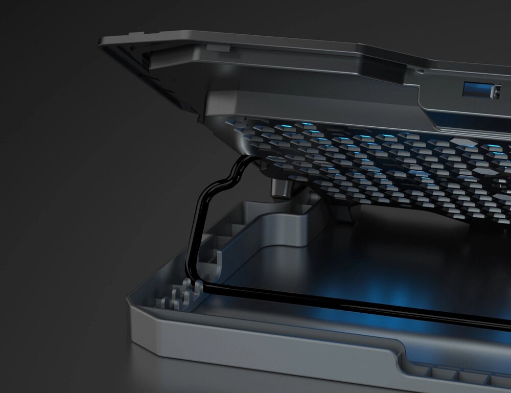 Powertech Cooling Pad for Laptop up to 15.6" with 2 Fans and Lighting