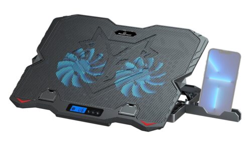 Powertech Cooling Pad for Laptop up to 15.6" with 2 Fans and Lighting