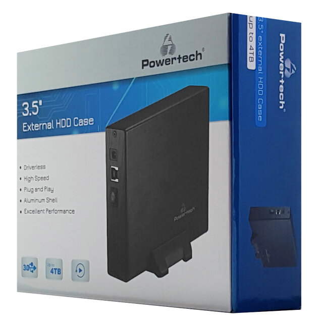 Powertech εξωτερική θήκη για HDD 3.5'' με βάση USB 3.0 έως 4TB