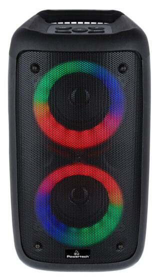 Powertech φορητό ηχείο 10W RMS FM 2400mAh RGB μαύρο