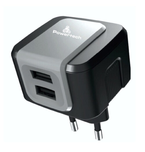 Powertech Φορτιστής 2X Usb 2.4A Black