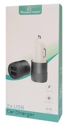Powertech φορτιστής αυτοκινήτου 2x USB 2.1A