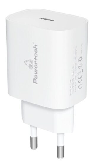 Powertech Φορτιστής Τοίχου USB-C Pd 20w Λευκός