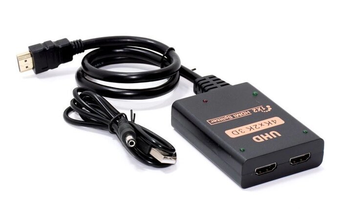 Powertech Hdmi Splitter 1-in Σε 2-out 4k 30hz Hdr Hdcp Μαύρο