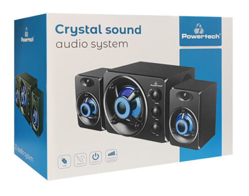 Powertech Ηχεία Crystal sound 2.1 5W + 2x 3W 3.5mm μαύρα