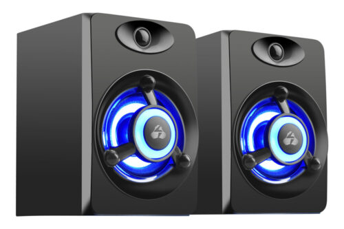 Powertech Ηχεία Crystal sound 2x 3W 3.5mm μαύρα