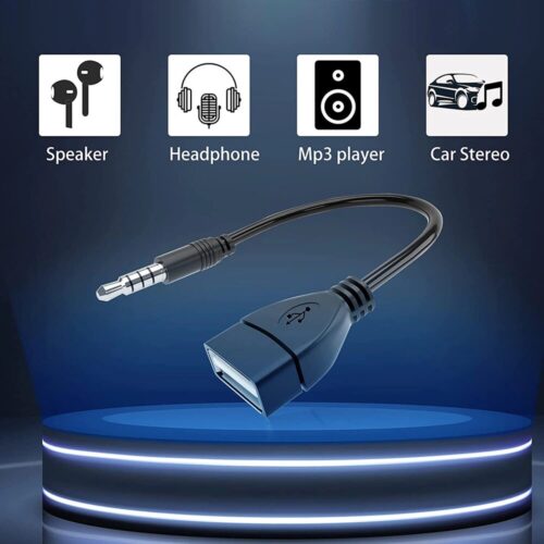 Powertech Καλώδιο 3.5mm Σε USB 2.0 Female Cab-j055 0.5m Μαύρο