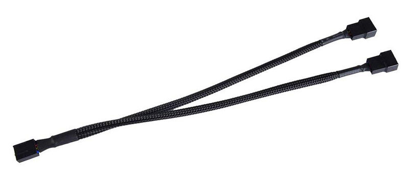Powertech καλώδιο 4-pin pwm σε 2x 4-pin pwm 0.15m, μαύρο