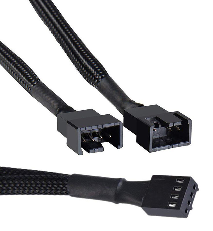 Powertech καλώδιο 4-pin pwm σε 2x 4-pin pwm 0.15m, μαύρο