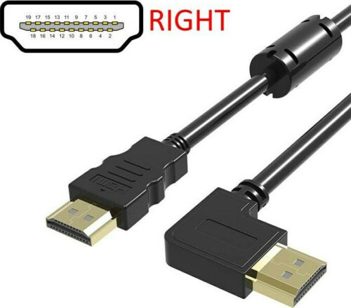 Powertech Καλώδιο HDMI Γωνιακό 90° Δεξί 1.5m Μαύρο