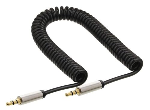 Powertech Καλώδιο Ήχου 3.5mm Spiral Gold Plated 1.8m Μαύρο