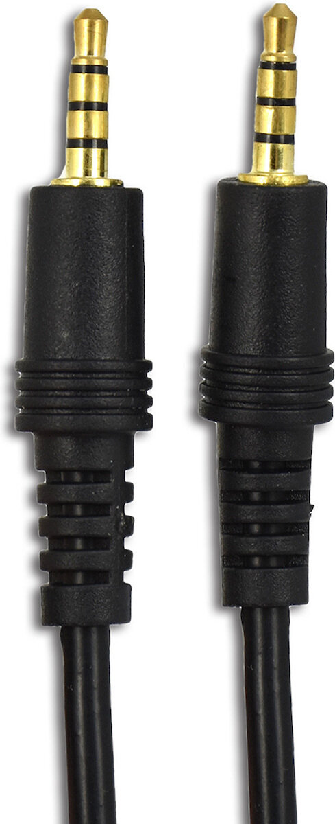 Powertech Καλώδιο Jack 3.5Mm M-M 4 Pin Od: 4.0Mm Copper 0.50M Μαύρο