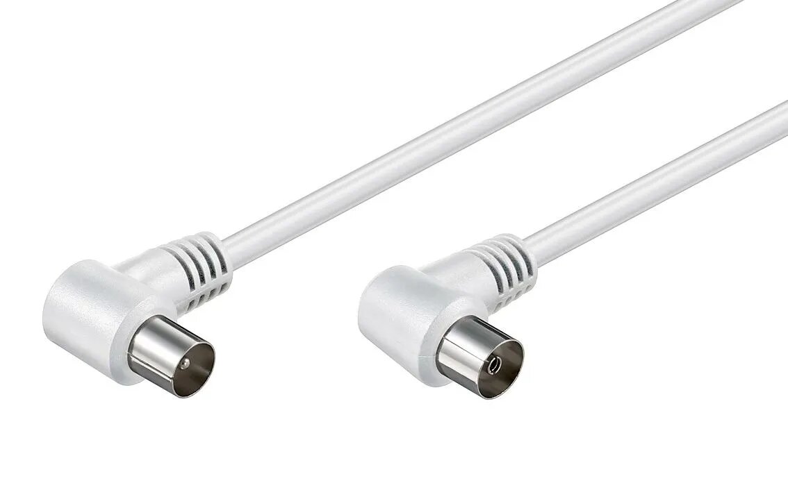 Powertech Καλώδιο Κεραίας RF Αρσενικό - RF Θηλυκό Cab-v024 Γωνιακό Λευκό 3m