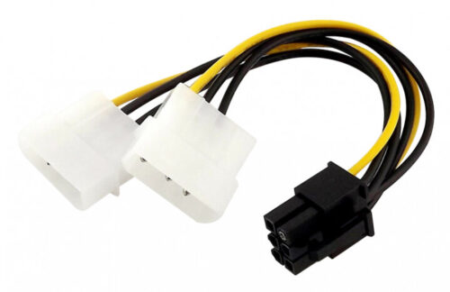 Powertech Καλώδιο PCI-E 6pin σε 2x molex IDE 4pin 10cm