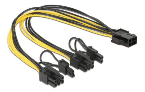 Powertech καλώδιο PCIe 6pin σε 2x 8pin 30cm