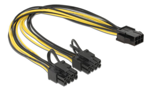 Powertech καλώδιο PCIe 6pin σε 2x 8pin 30cm