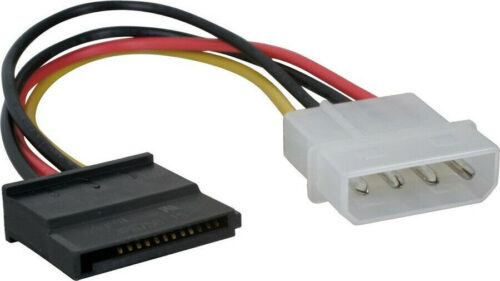 Powertech Καλώδιο SATA 15pin (F) σε IDE 4pin (M), 15cm