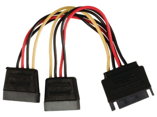 Powertech καλώδιο SATA 15pin male σε 2x 15pin female