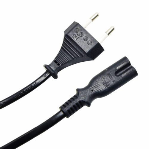 Powertech Καλώδιο Τροφοδοσίας VDE 2x0.5mm PVC Copper 1.5m Μαύρο