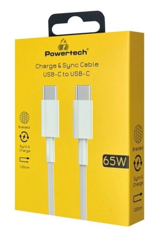 Powertech Καλώδιο USB-C 65W 480Mbps 1m Λευκό