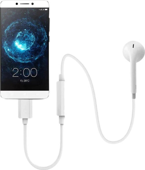Powertech Καλώδιο USB-C Αρσενικό σε 3.5mm Θηλυκό Λευκό