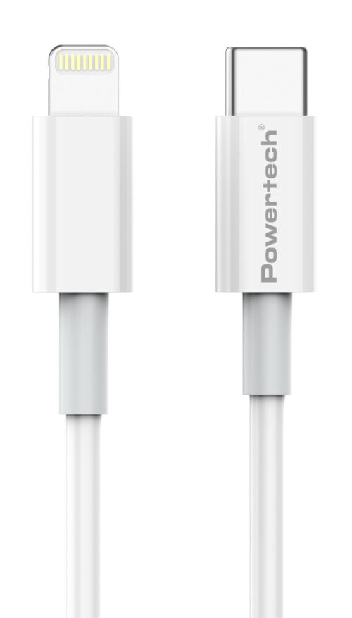 Powertech Καλώδιο USB-C σε Lightning 20W PD 1m Λευκό