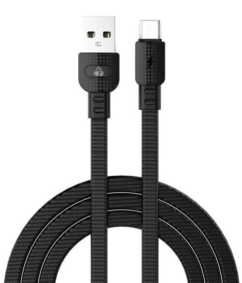 Powertech καλώδιο USB σε Micro USB armor 15W 3A 1m μαύρο
