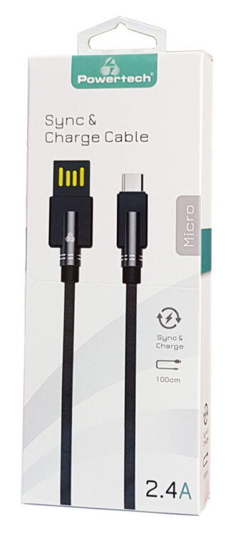 Powertech Καλώδιο USB σε Micro USB dual ele copper 1m μαύρο