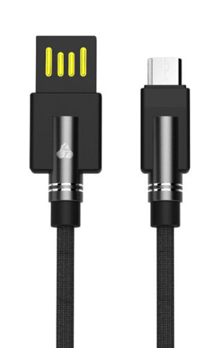 Powertech Καλώδιο USB σε Micro USB dual ele copper 1m μαύρο