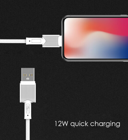 Powertech Καλώδιο USB σε Micro USB eco 12W 2.4A 1m Λευκό