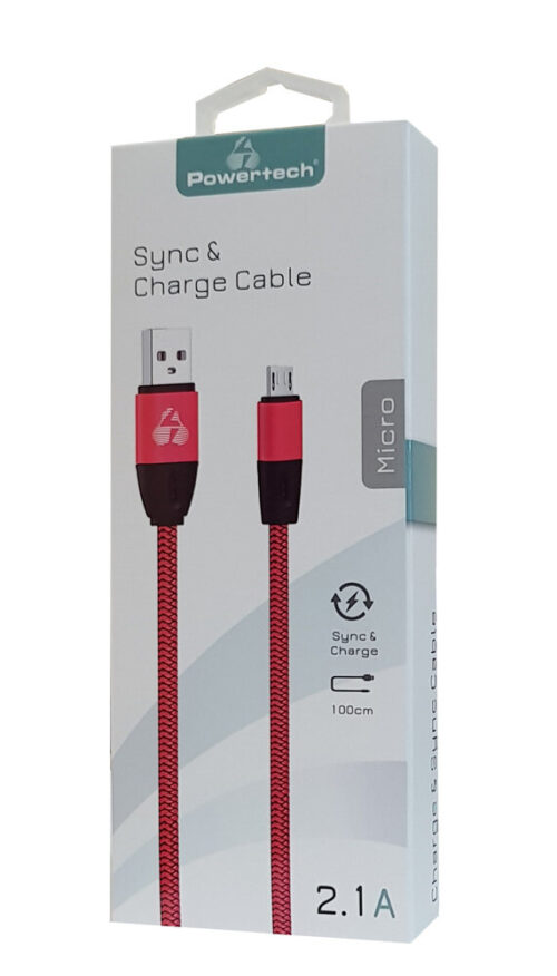 Powertech Καλώδιο USB σε Micro USB eco flat copper 1m κόκκινο