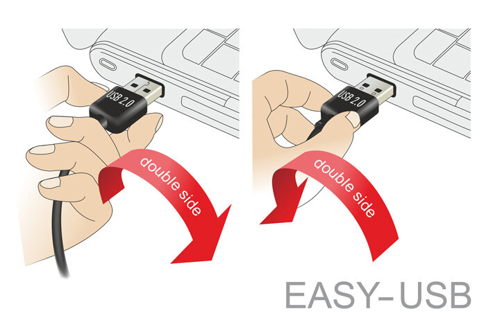 Powertech καλώδιο USB σε USB Type-C 90° Dual Easy USB 0.5m