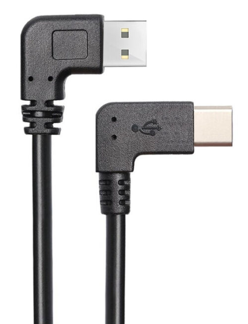 Powertech καλώδιο USB σε USB Type-C 90° Dual Easy USB 0.5m