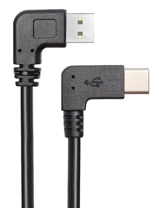 Powertech καλώδιο USB σε USB Type-C 90° Dual Easy USB 0.5m